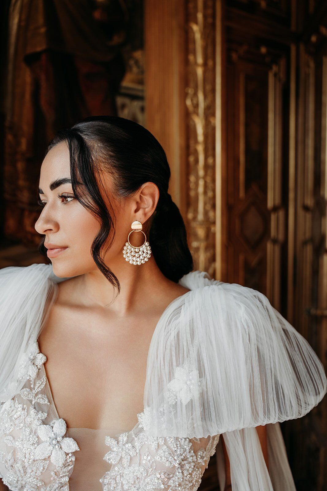 Pearl Statement Glow Earrings - Image 5