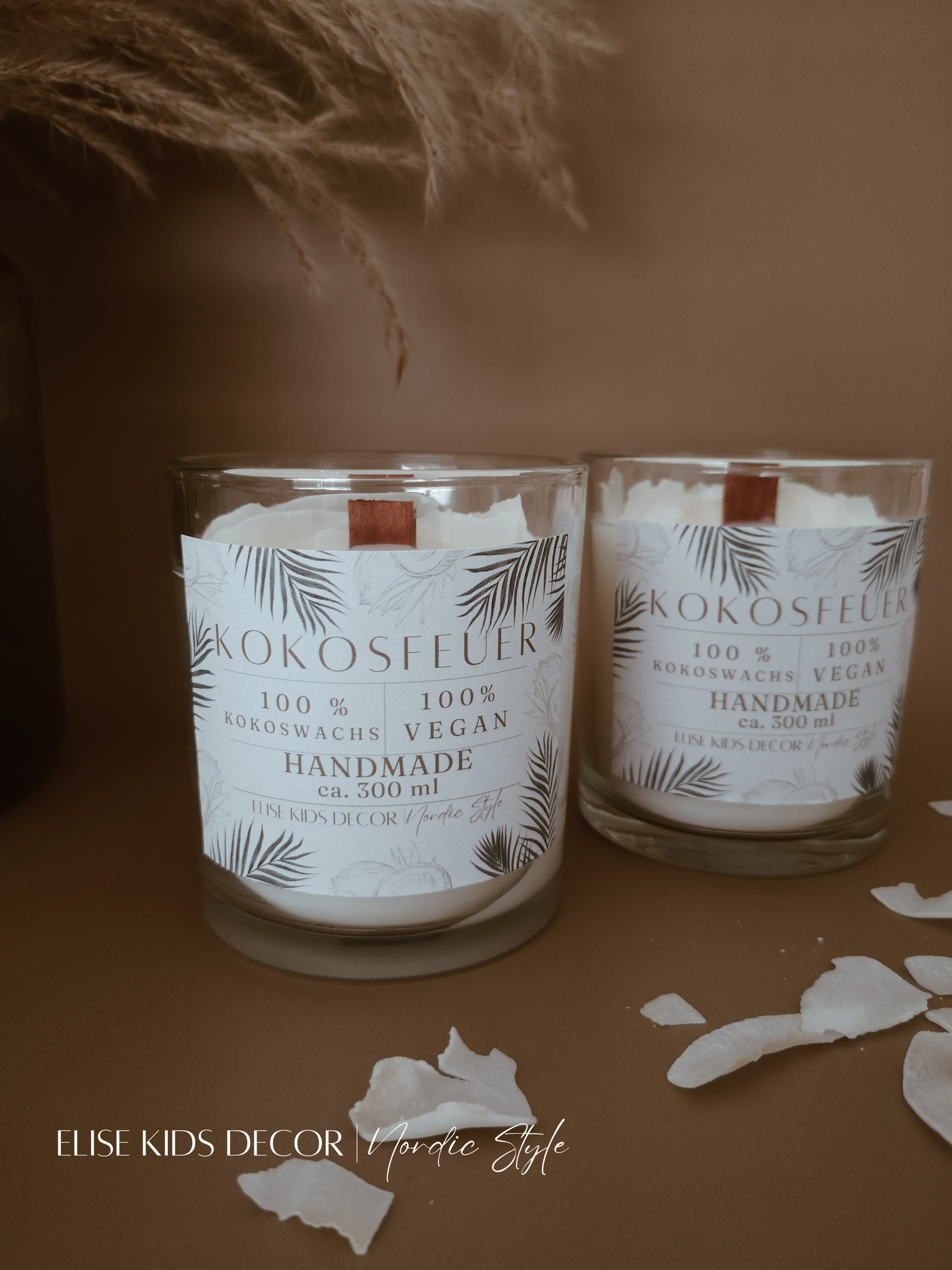 Kokosfeuer - Handgegossene Knisterkerze aus Kokoswachs - Image 3