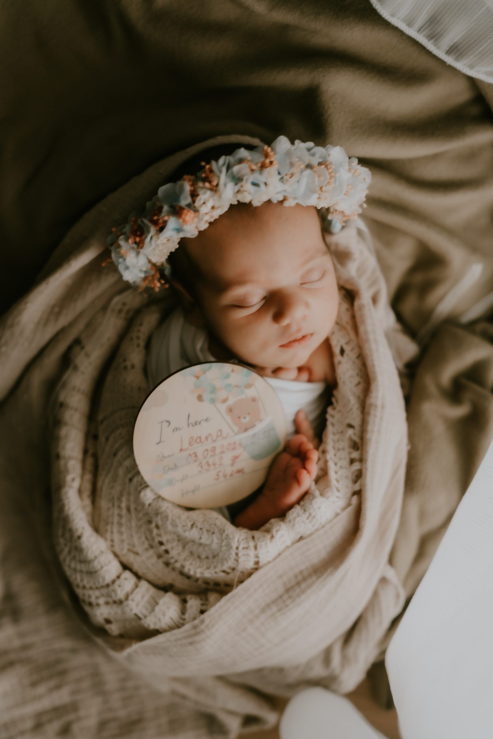 Neugeborenen-Stirnband aus Trockenblumen - Image 2