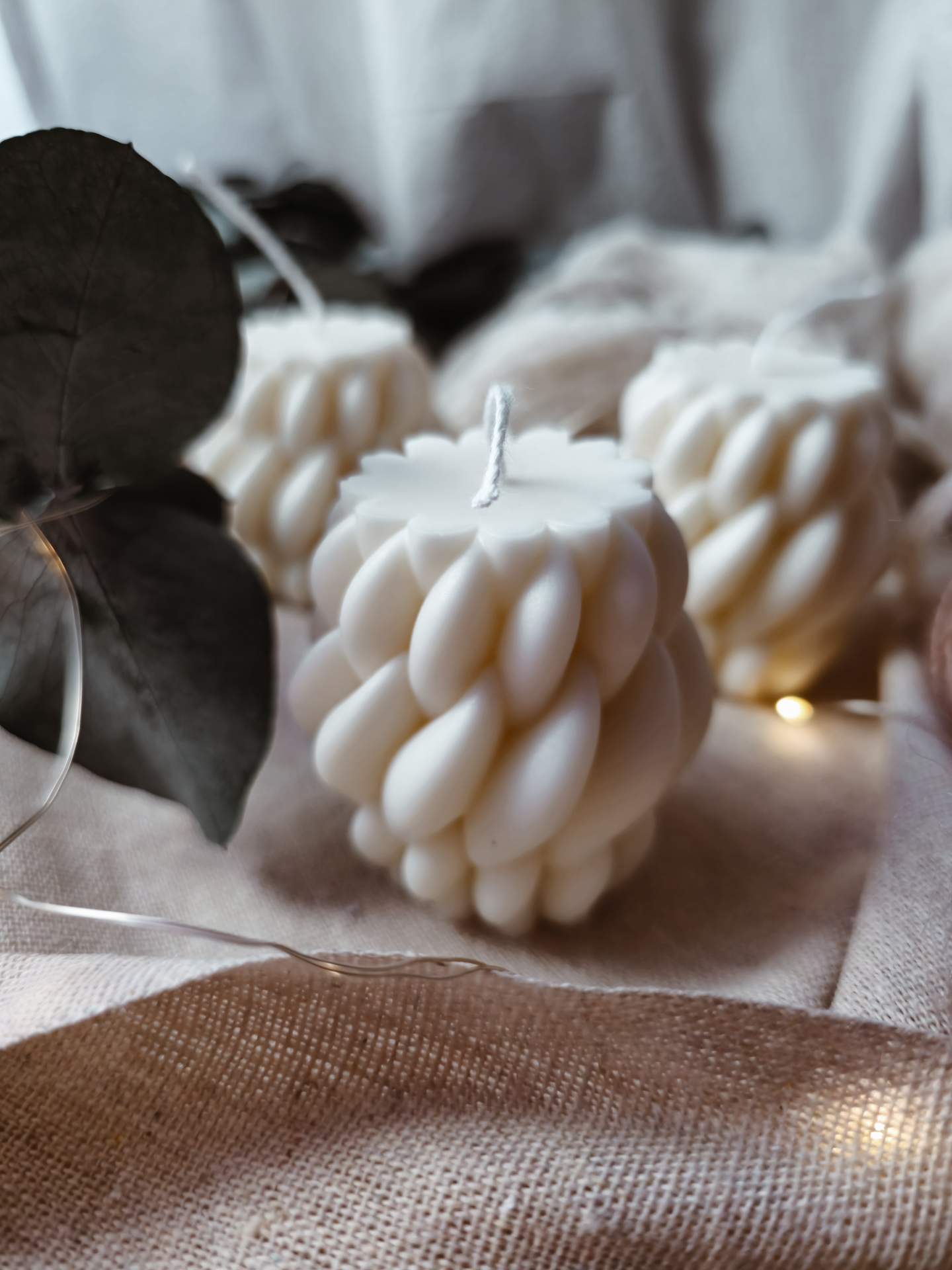 Knotenkerze aus Bio-Sojawachs